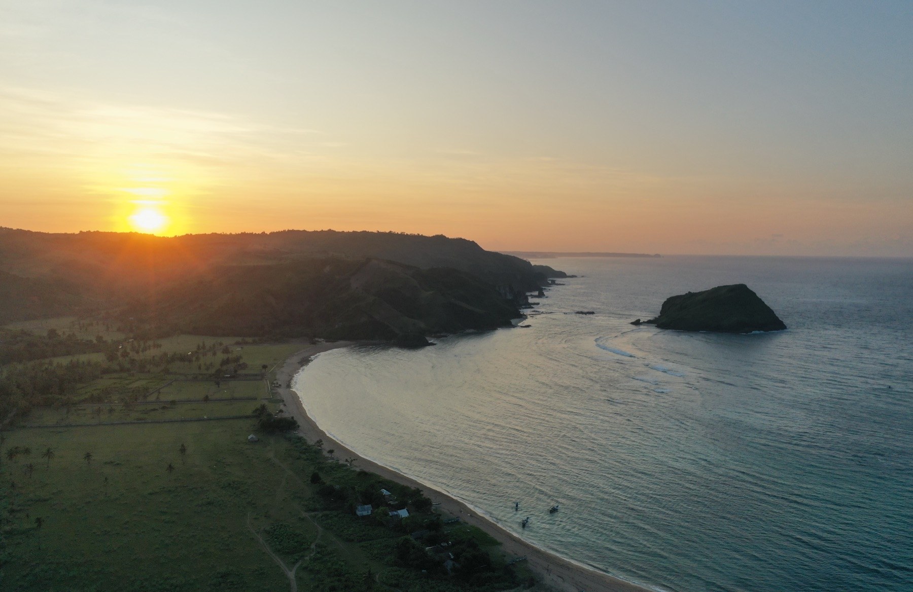 the bay at sunset